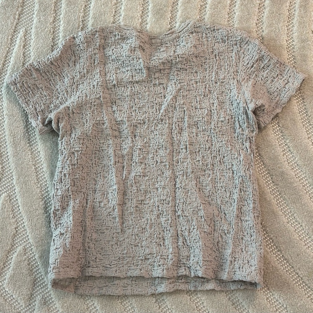 Uniqlo Shirred Short Sleeve T-Shirt in Light Grey - S - Picture 5 of 9